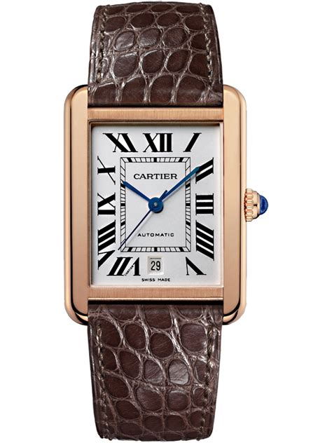 cartier leather tank watch